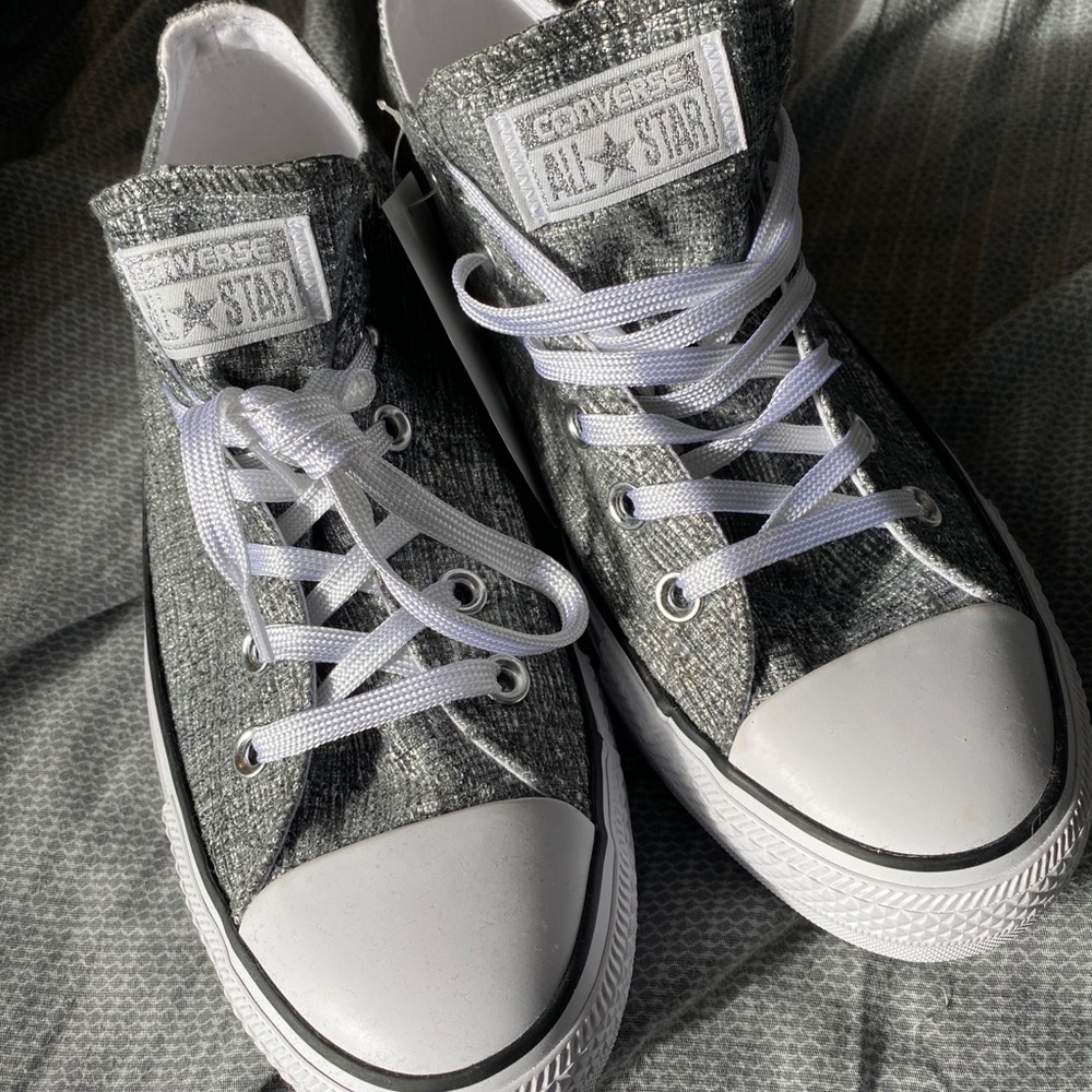 Gray Sparkle Converse Size 10